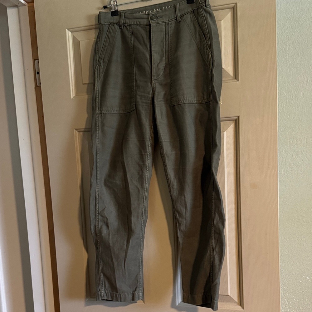 American Eagle Outfitters Olive Cargo Pants for Men